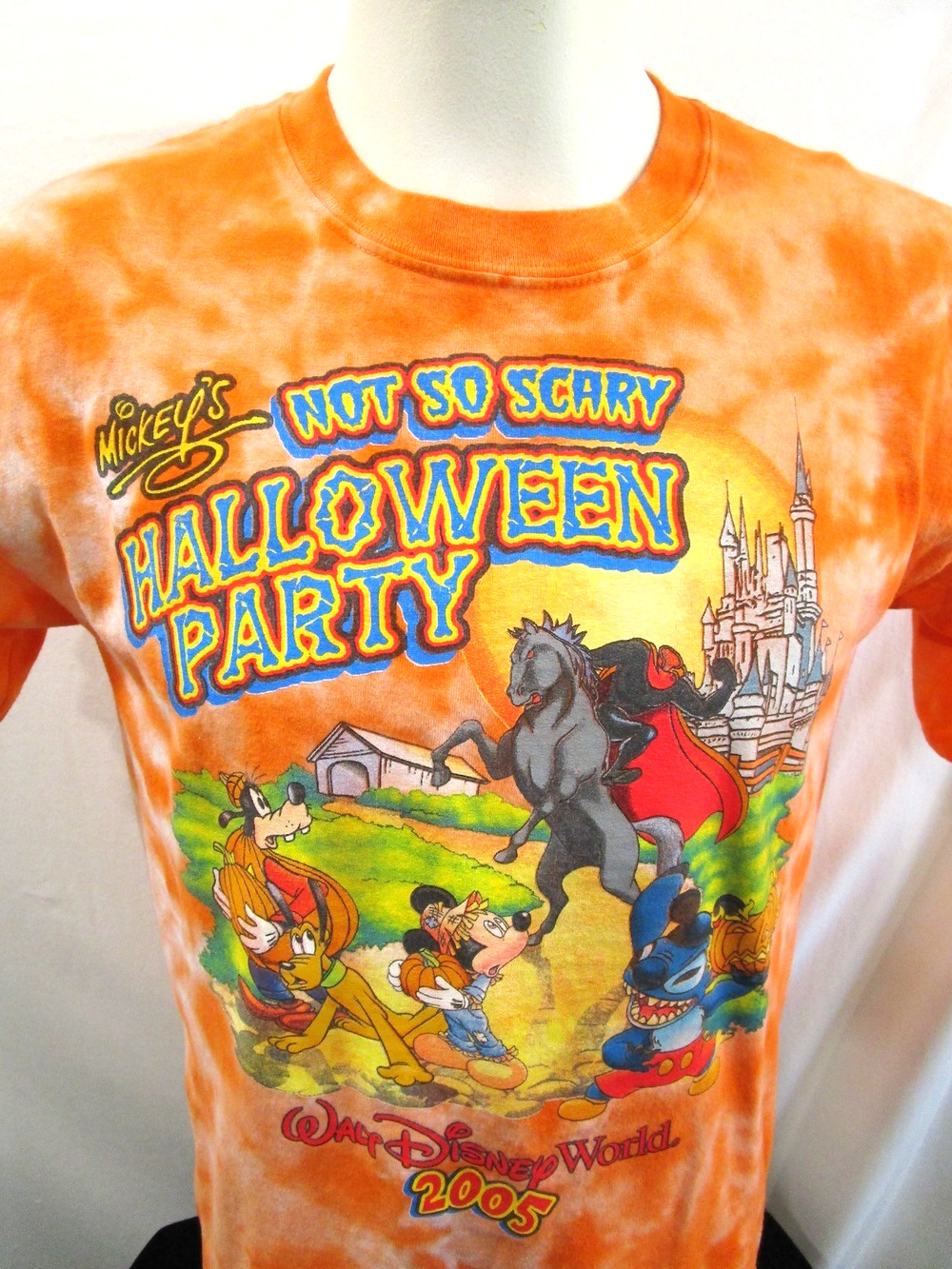 VTG 2005 Disney Mickey’s Not So Scary Halloween Party Orange T Shirt Adult M
